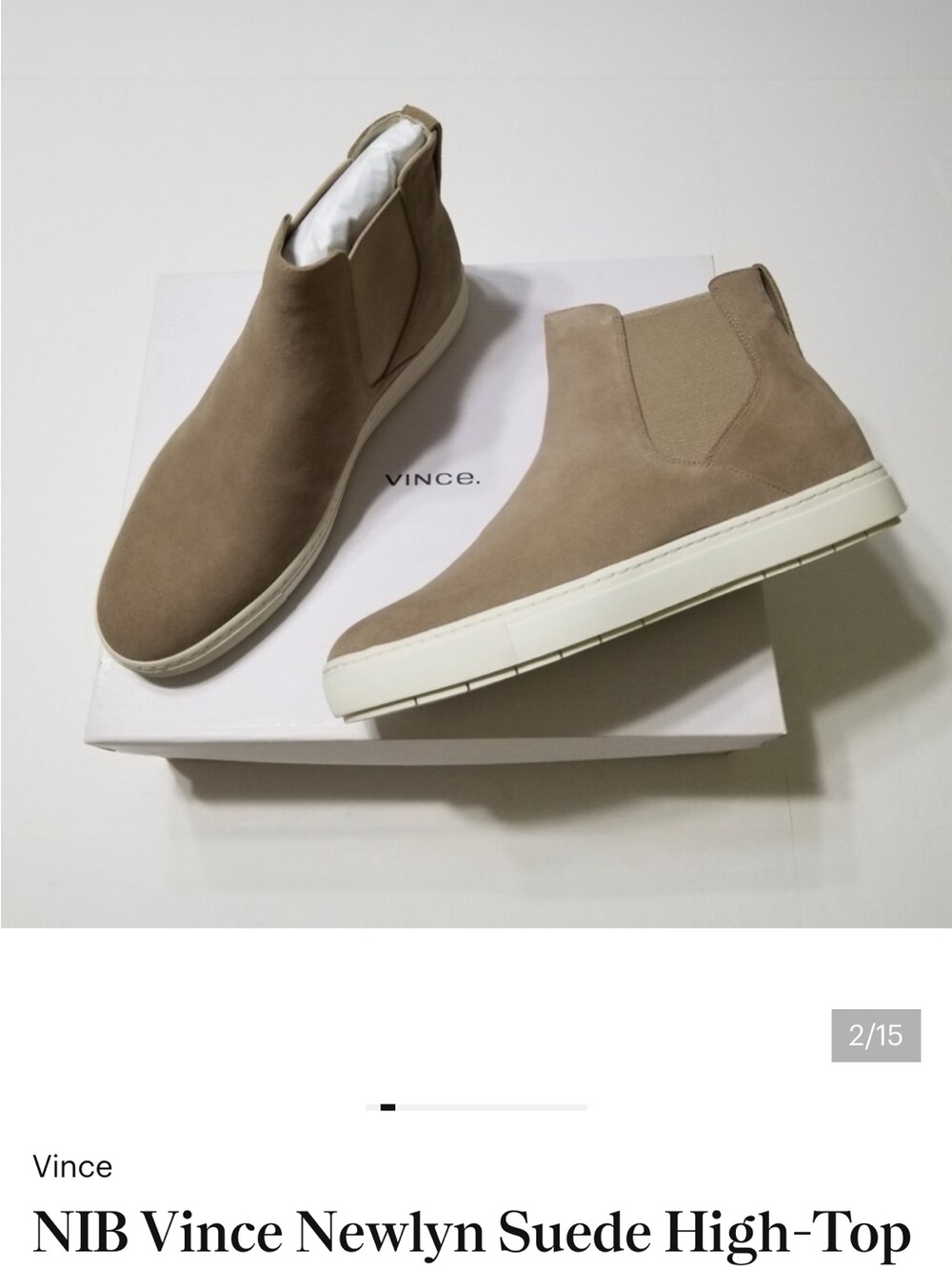 Vince Taupe Slip-On Wedge Booties water repellent - Picture 4 of 6